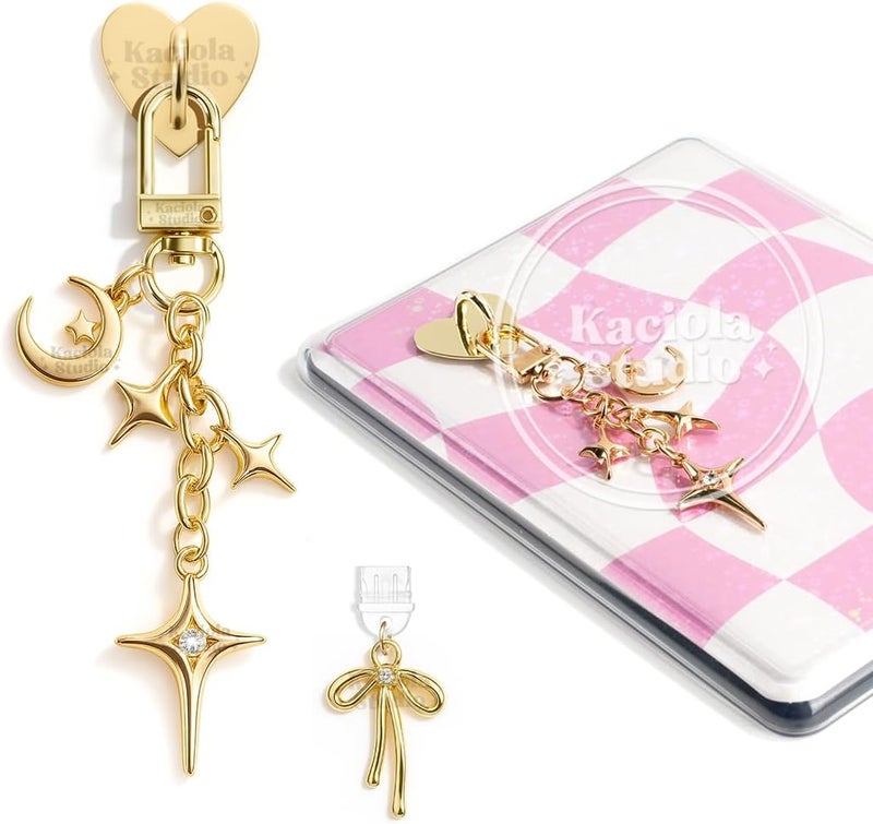 Kaciola Charms for E-reader, Cute Phone Charm Chains Bracelets Accessories for Readers Booklovers Women Men, Charms Compatible for E-Reader/Phone/Paper White (C01-C05) - Image 1